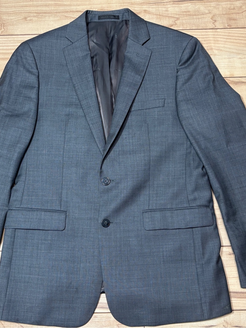 Calvin Klein Men's Charcoal Blue Two-Button Sport Coat
